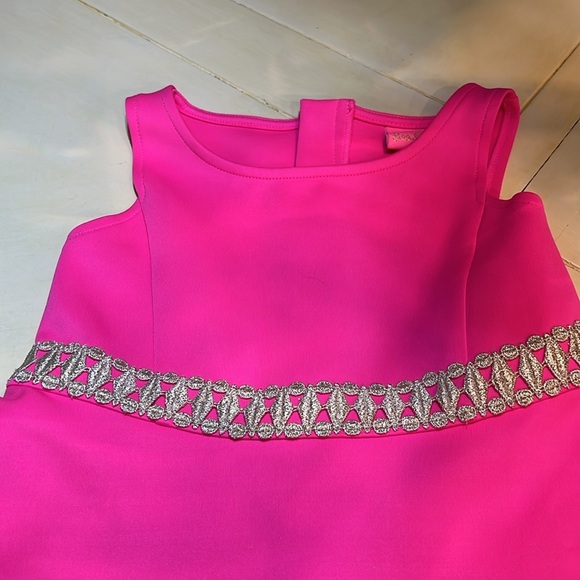 LILLY PULITZER CHILDS Vibrant hot pink dress perfect condition 4-5 - Picture 2 of 5